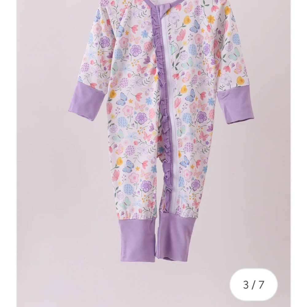 Floral Kids One Piece - Purple Accents